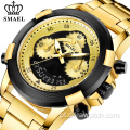 SMAEL Golden Mens Relógios Digital em Aço Inoxidável